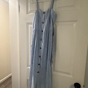 Light Blue Button-Down Dress